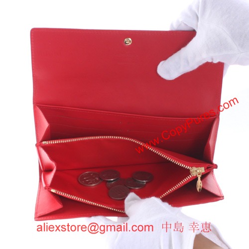 ルイヴィトン モノグラム ヴェルニ ポルトフォイユ・サラ 長財布 ルージュグルナディーヌ M91739